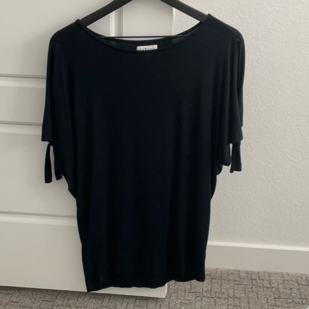 Velvet By Graham & Spencer- Black- Arm Cut Out with Ties- Size M